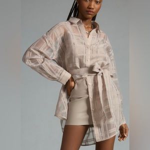 English Factory Sheer Buttondown Blouse